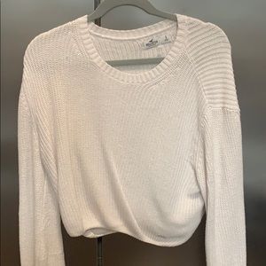 White Crop Hollister Sweater